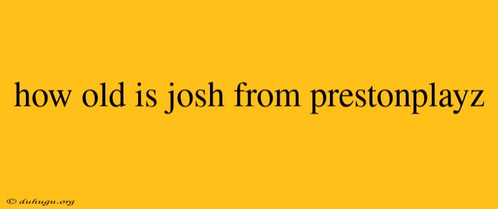 How Old Is Josh From Prestonplayz