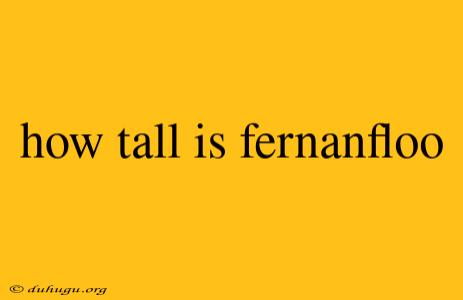 How Tall Is Fernanfloo