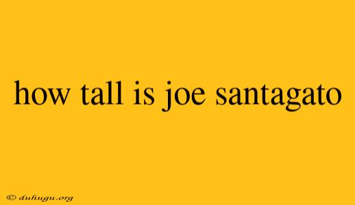 How Tall Is Joe Santagato