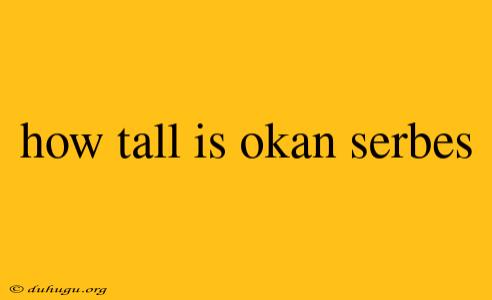 How Tall Is Okan Serbes