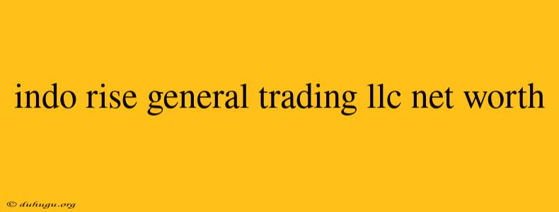 Indo Rise General Trading Llc Net Worth