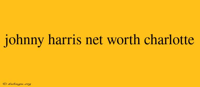 Johnny Harris Net Worth Charlotte