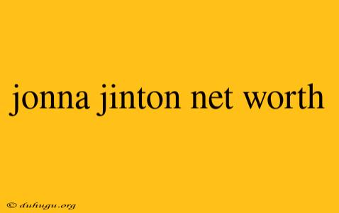 Jonna Jinton Net Worth