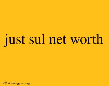 Just Sul Net Worth