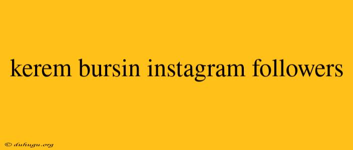 Kerem Bursin Instagram Followers