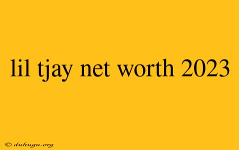 Lil Tjay Net Worth 2023