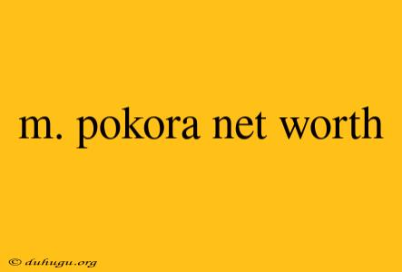 M. Pokora Net Worth