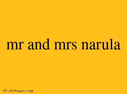 Mr And Mrs Narula