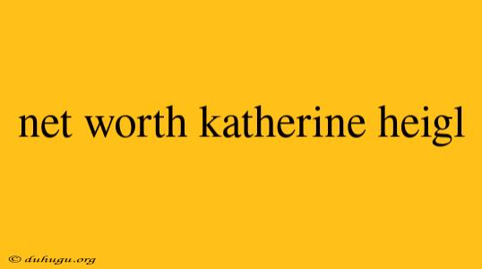 Net Worth Katherine Heigl