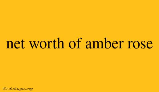 Net Worth Of Amber Rose