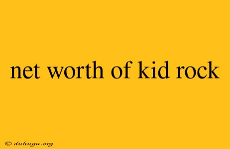 Net Worth Of Kid Rock