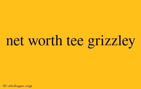 Net Worth Tee Grizzley