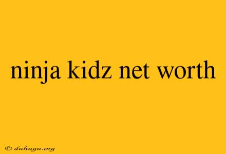 Ninja Kidz Net Worth