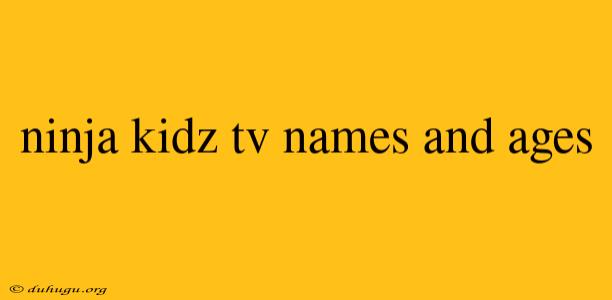 Ninja Kidz Tv Names And Ages