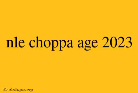 Nle Choppa Age 2023