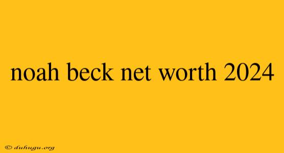 Noah Beck Net Worth 2024