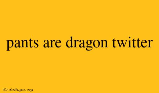 Pants Are Dragon Twitter