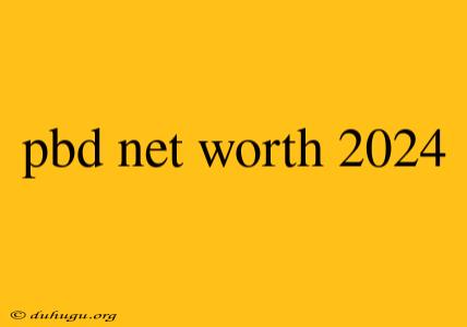 Pbd Net Worth 2024