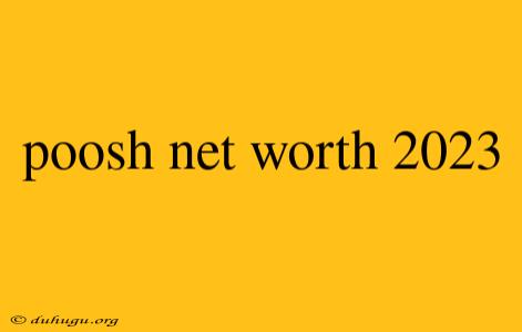 Poosh Net Worth 2023