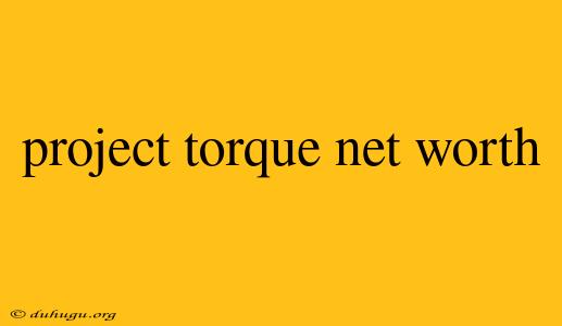 Project Torque Net Worth