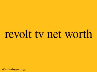 Revolt Tv Net Worth