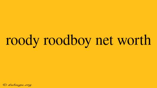 Roody Roodboy Net Worth