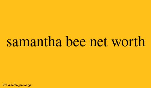 Samantha Bee Net Worth