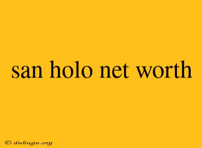 San Holo Net Worth