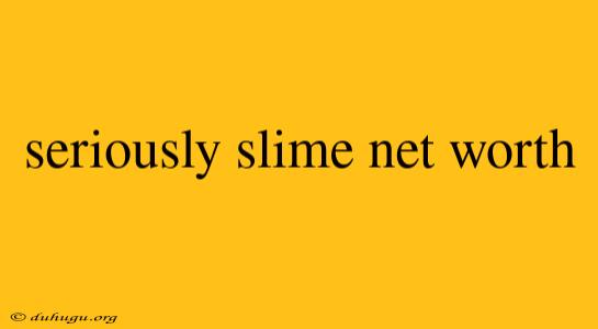 Seriously Slime Net Worth