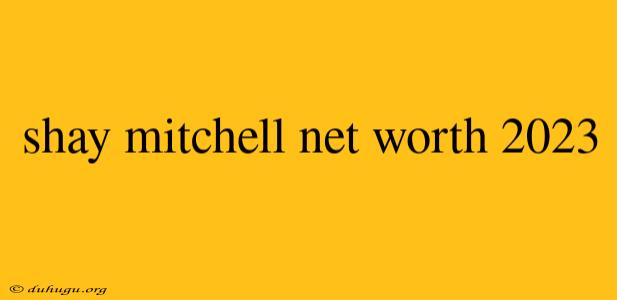 Shay Mitchell Net Worth 2023