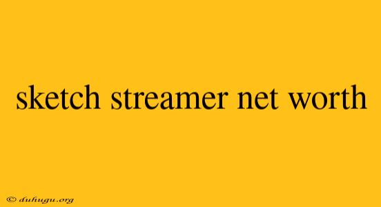 Sketch Streamer Net Worth