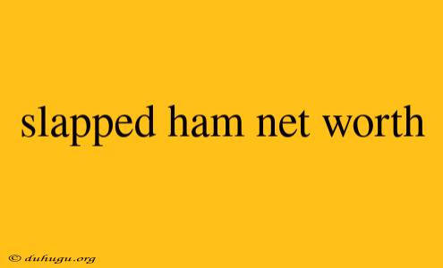 Slapped Ham Net Worth