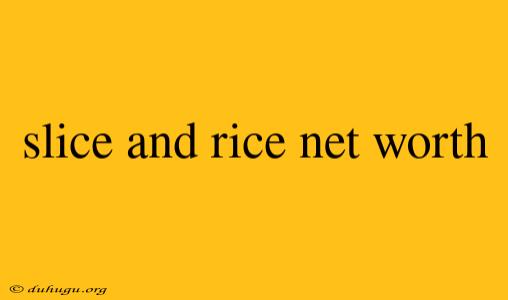 Slice And Rice Net Worth