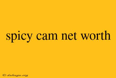 Spicy Cam Net Worth