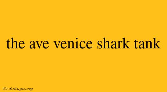 The Ave Venice Shark Tank