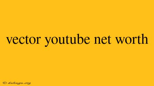 Vector Youtube Net Worth