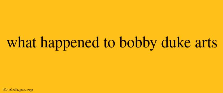 What Happened To Bobby Duke Arts