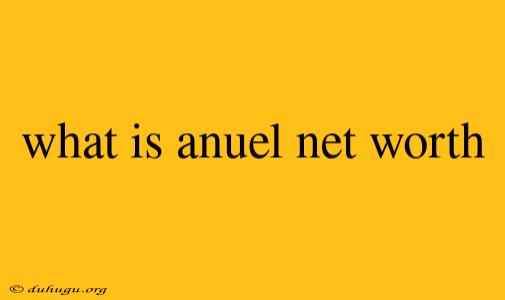 What Is Anuel Net Worth