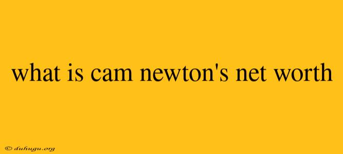 What Is Cam Newton's Net Worth