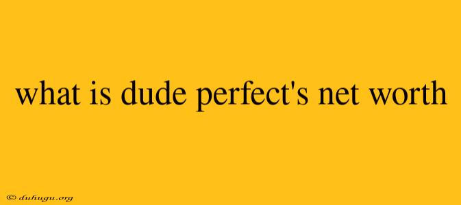 What Is Dude Perfect's Net Worth