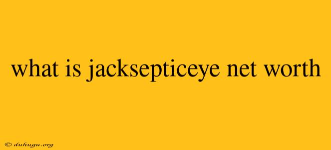 What Is Jacksepticeye Net Worth