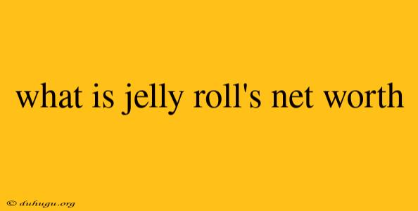 What Is Jelly Roll's Net Worth