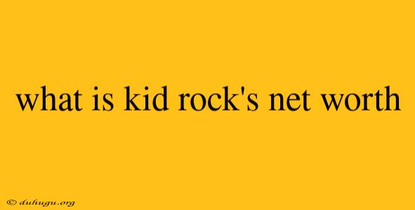 What Is Kid Rock's Net Worth