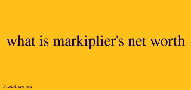 What Is Markiplier's Net Worth