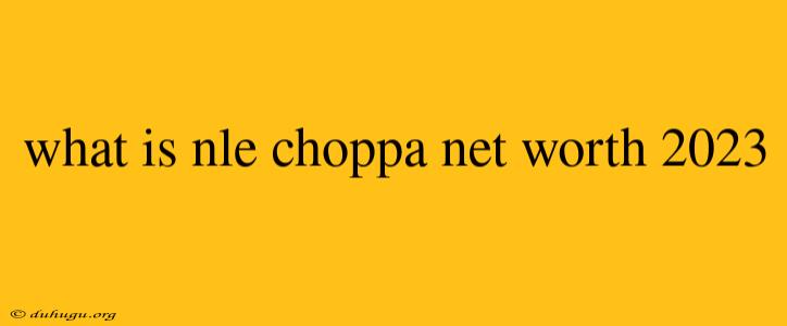 What Is Nle Choppa Net Worth 2023