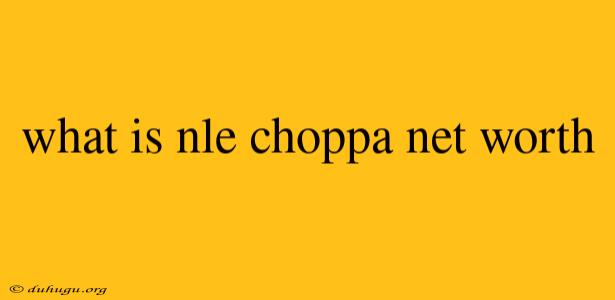 What Is Nle Choppa Net Worth