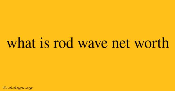 What Is Rod Wave Net Worth