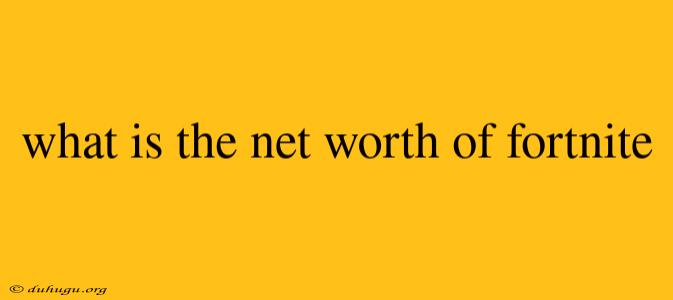 What Is The Net Worth Of Fortnite