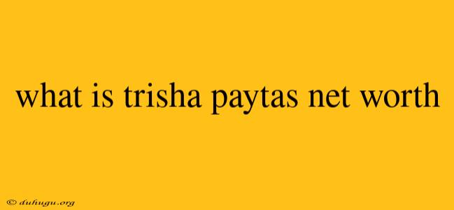 What Is Trisha Paytas Net Worth