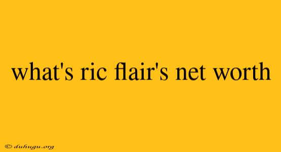 What's Ric Flair's Net Worth